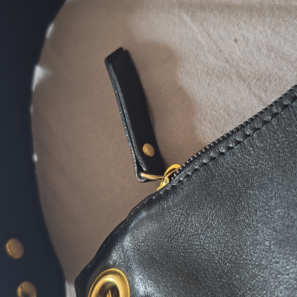 Roberta Gandolfi Italian Genuine Black Leather Hobo Shoulder Bag Made In Italty - Picture 6 of 9